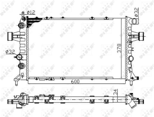 Radiator, engine cooling Economy Class 58178A