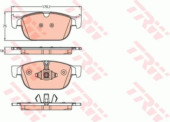 Brake pads front, Top Quality GDB2153