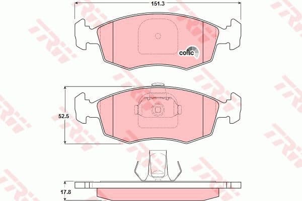 Brake Pad Set, disc brake COTEC GDB1383