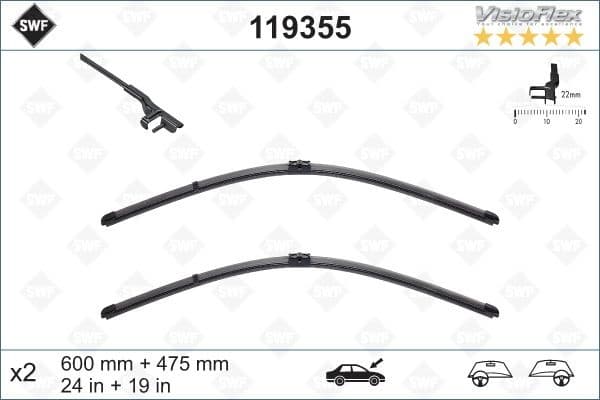 Wiper Blade DAS ORIGINAL SET 119355