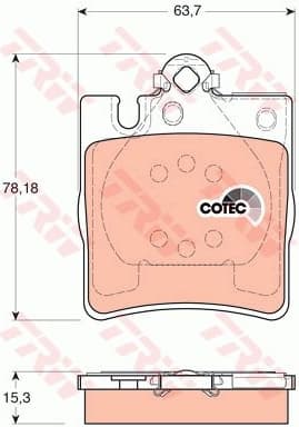 Brake Pad Set, disc brake COTEC GDB1334