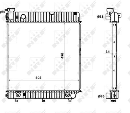 Radiator, engine cooling EASY FIT 53875