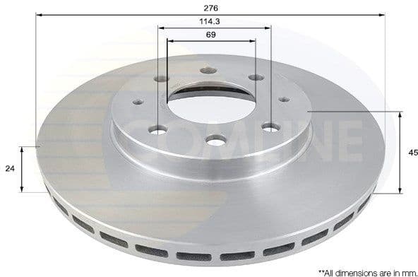 Brake disc, 1pcs FRONT ADC0326V - image 2