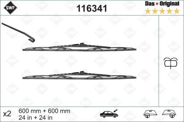 Wiper Blade DAS ORIGINAL SET 116341