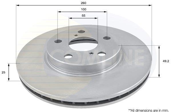 Brake disc, 1pcs FRONT ADC0171V - image 2