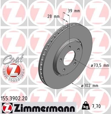 Brake Disc COAT Z 155.3902.20