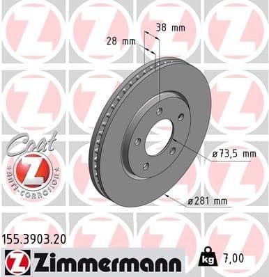 Brake Disc COAT Z 155.3903.20