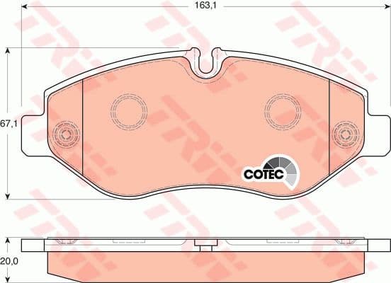 Brake Pad Set, disc brake COTEC GDB1747