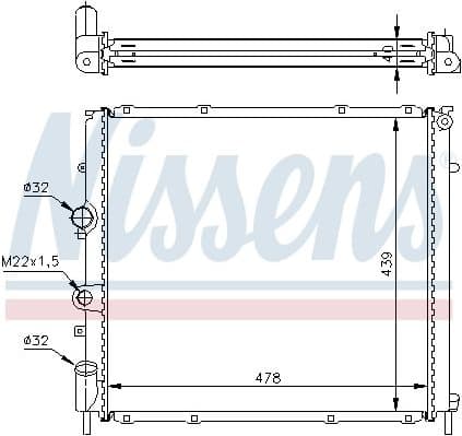 Radiator, engine cooling 63854A