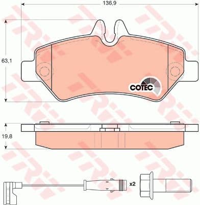 Brake pads rear, Top Quality GDB1697 - image 4