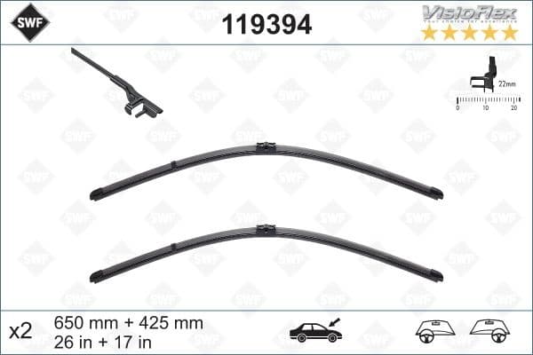 Wiper Blade DAS ORIGINAL SET 119394