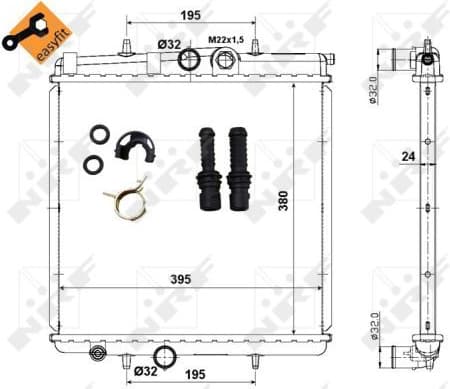 Radiator, engine cooling EASY FIT 509523