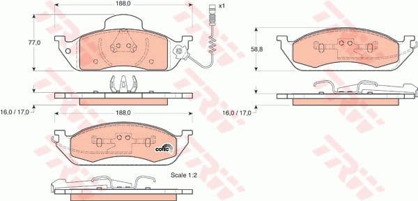 Brake Pad Set, disc brake COTEC GDB1378