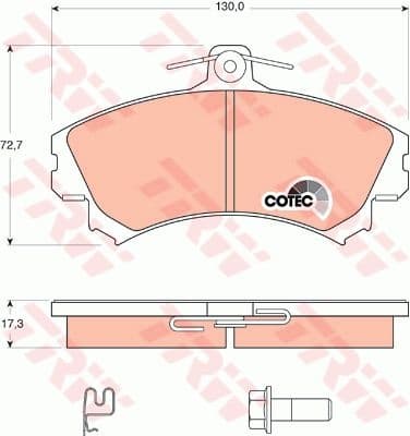 Brake Pad Set, disc brake COTEC GDB1584