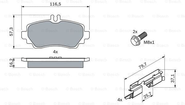 Brake Pad Set, disc brake 0986424469 - image 7