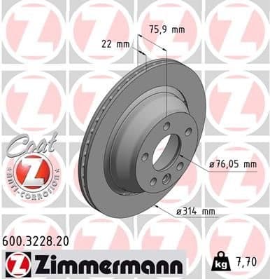 Brake Disc COAT Z 600.3228.20