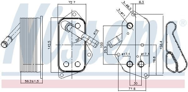 Oil Cooler, engine oil ** FIRST FIT ** 90689