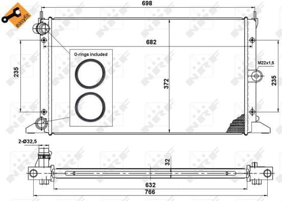 Radiator, engine cooling EASY FIT 50592