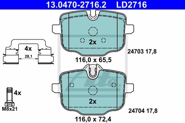 Brake Pad Set, disc brake 13.0470-2716.2 - image 2