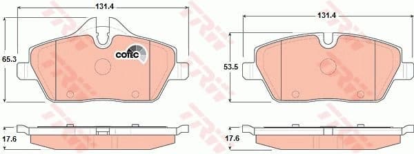 Brake pads front, Top Quality GDB1611