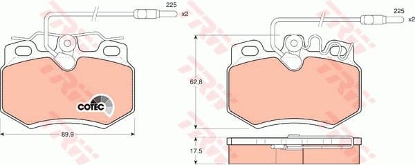 Brake Pad Set, disc brake COTEC GDB446