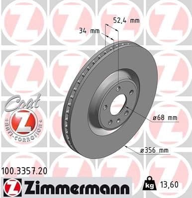 Brake Disc COAT Z 100.3357.20