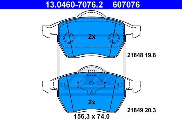 Brake Pad Set, disc brake 13.0460-7076.2