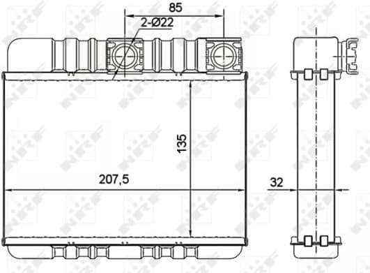 Heat Exchanger, interior heating EASY FIT 54277