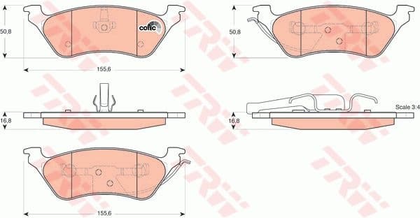 Brake Pad Set, disc brake COTEC GDB4130
