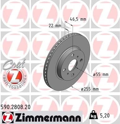 Brake Disc COAT Z 590.2808.20