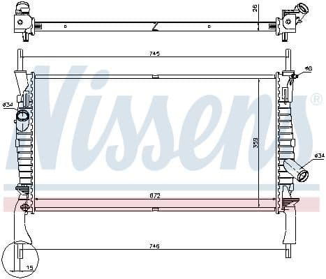 Radiator, engine cooling 69225