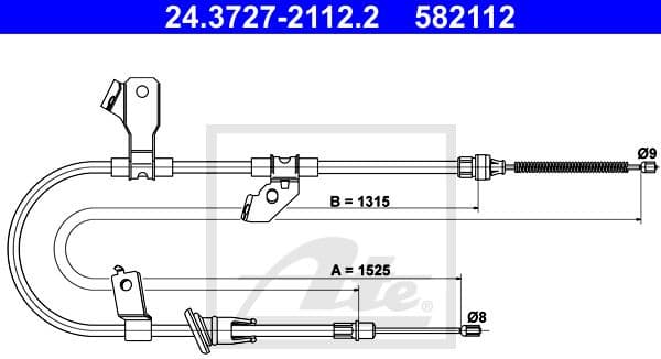 Cable Pull, parking brake 24.3727-2112.2