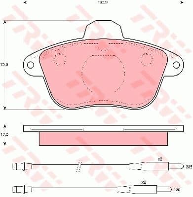 Brake pads front GDB796