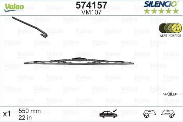 Wiper Blade SILENCIO CONVENTIONAL SINGLE 574157 - image 7