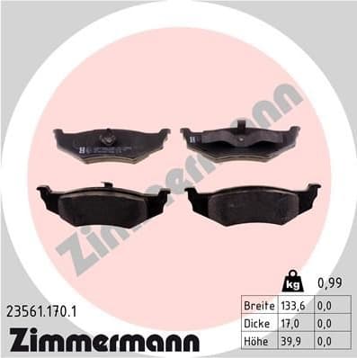 Brake Pad Set, disc brake 23561.170.1