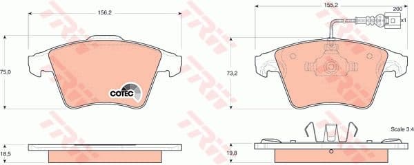 Brake pads front, Top Quality GDB1555