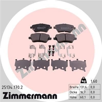 Brake Pad Set, disc brake 25134.170.2