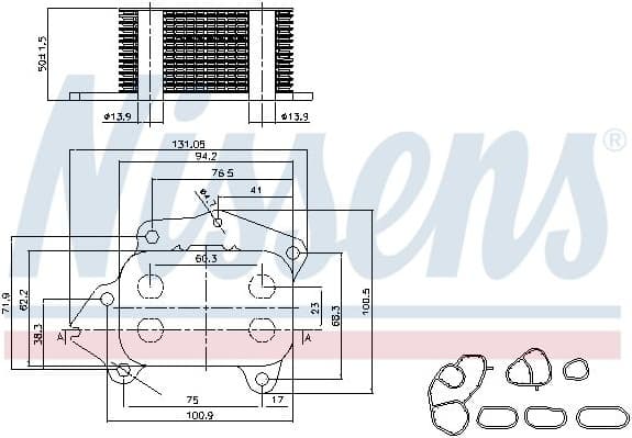 Oil Cooler, engine oil ** FIRST FIT ** 90717