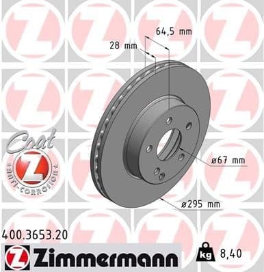 Brake Disc COAT Z 400.3653.20
