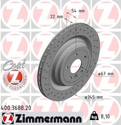 Brake Disc COAT Z 400.3688.20