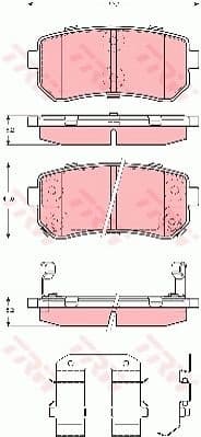 Brake pads rear, Top Quality GDB3421
