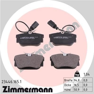 Brake Pad Set, disc brake 23446.165.1