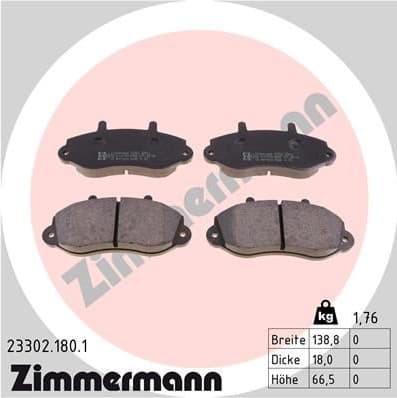Brake Pad Set, disc brake 23302.180.1
