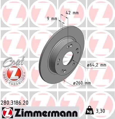Brake Disc COAT Z 280.3186.20