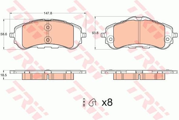 Brake Pad Set, disc brake COTEC GDB2044