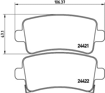 Brake pads rear, Top Quality P59060