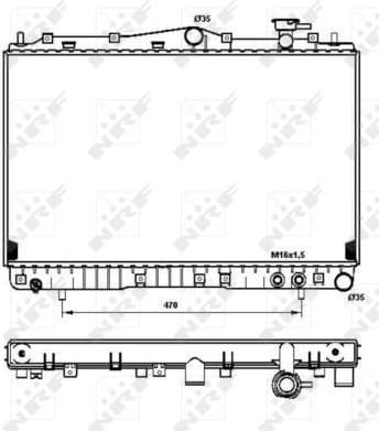 Radiator, engine cooling 53259