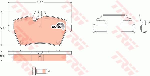 Brake pads front, Top Quality GDB1630