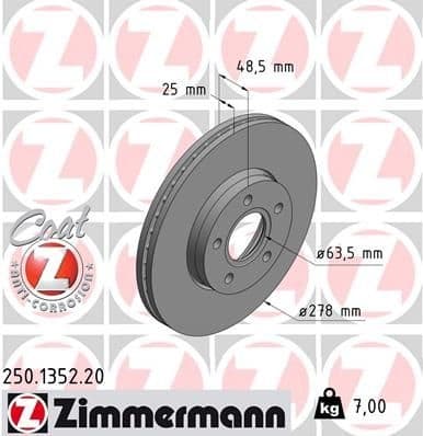 Brake Disc COAT Z 250.1352.20