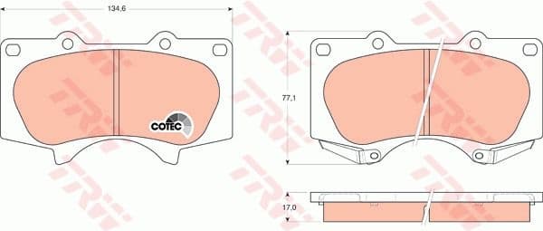 Brake Pad Set, disc brake COTEC GDB3364